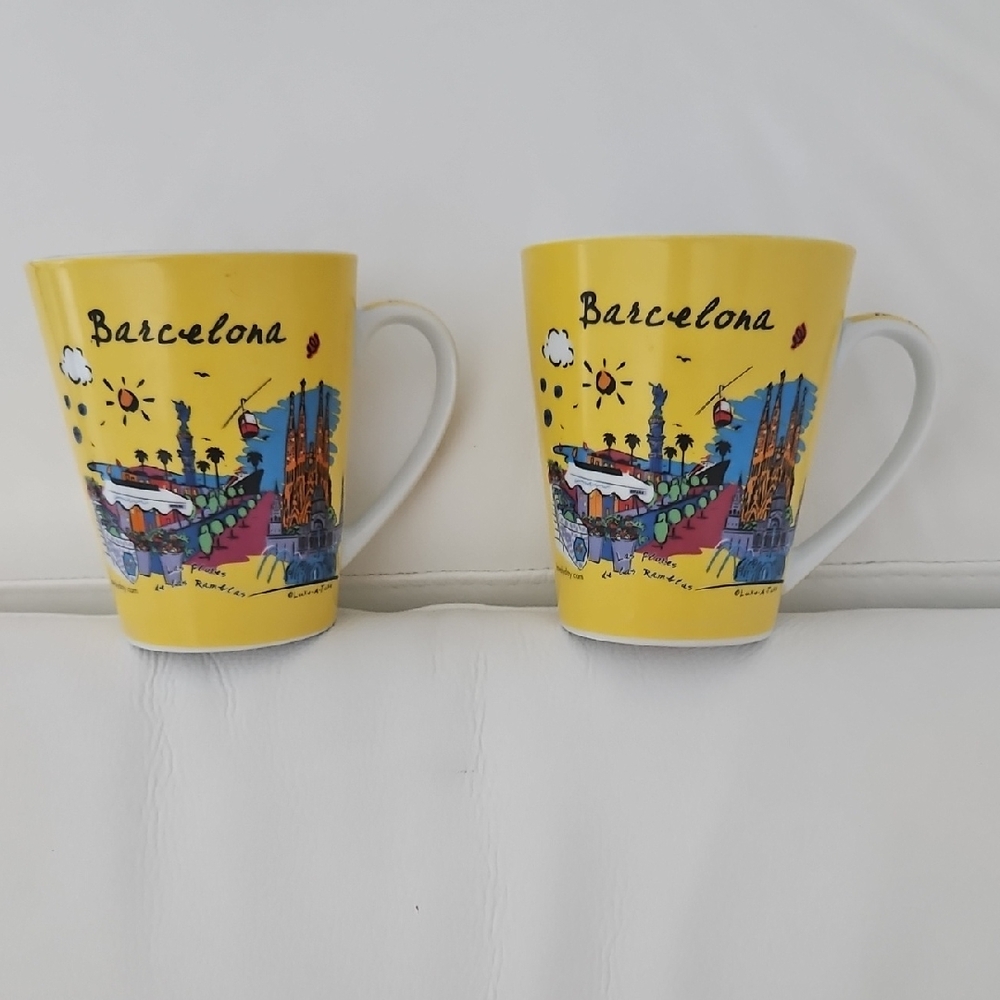 Lovely Day Brand Barcelona Yellow Ceramic Mug Set
